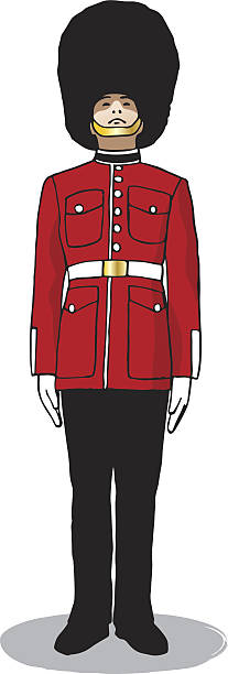 ilustrações de stock, clip art, desenhos animados e ícones de soldado da guarda buckinham palácio londres, inglaterra ilustração vetorial - honor guard