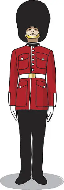 Vector illustration of British Royal Guard Buckinham Palace london England illustration vector