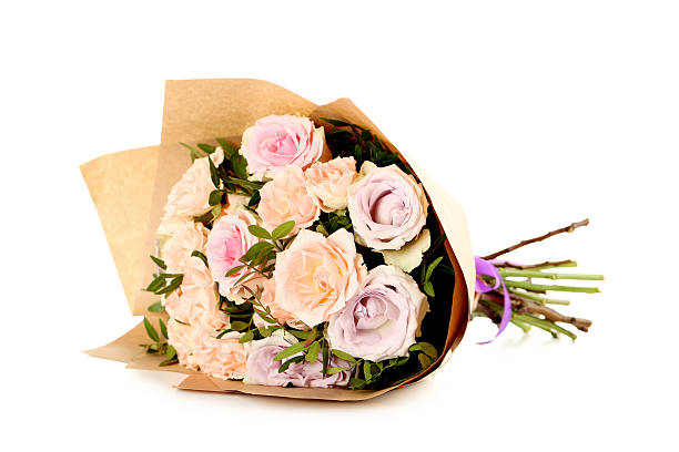 istock Bouquet of beautiful roses isolated on a white 516685180