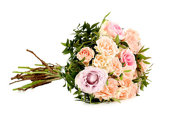 istock Bouquet of beautiful roses isolated on a white 516685232