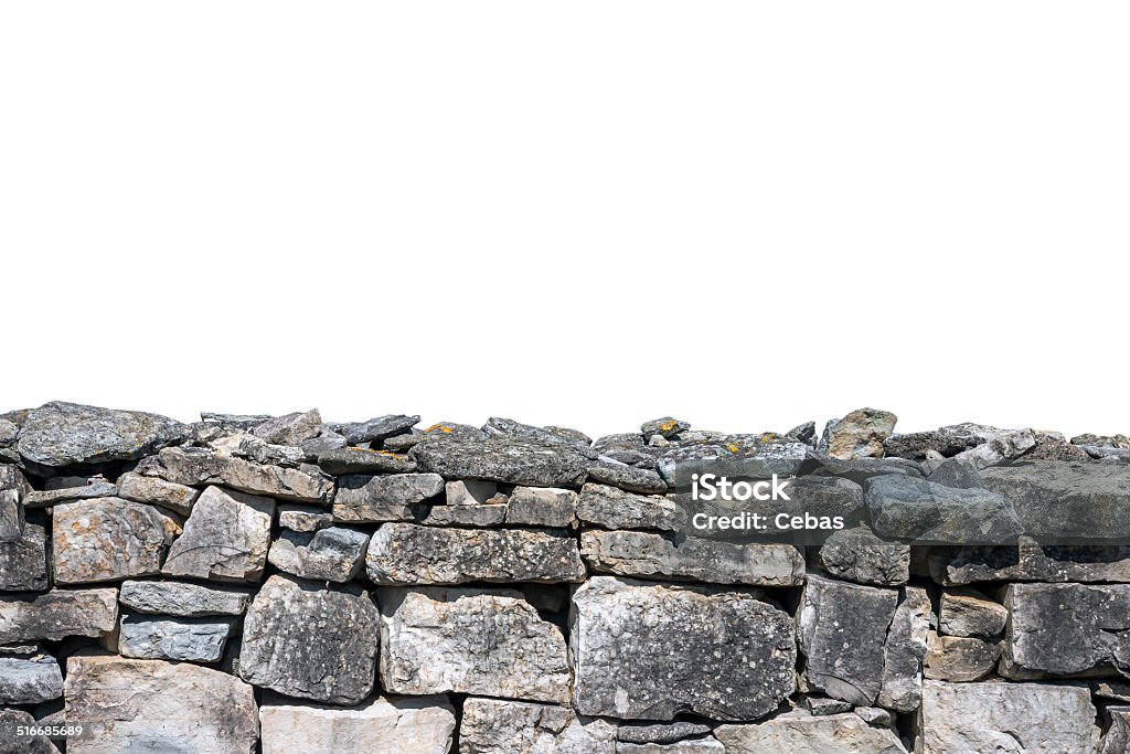 Stone wall isolated Stone wall isolated on white background Stone Wall Stock Photo