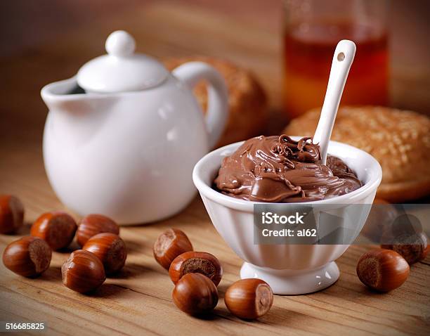 Chocolate Cream In The Bowl Stock Photo - Download Image Now - Bowl, Bread, Breakfast