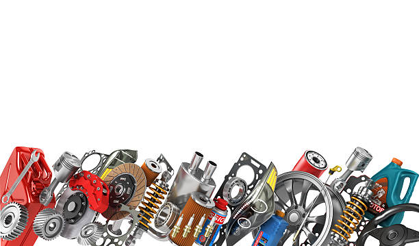 istock Border of auto parts isolated on white. Auto service. 516686322