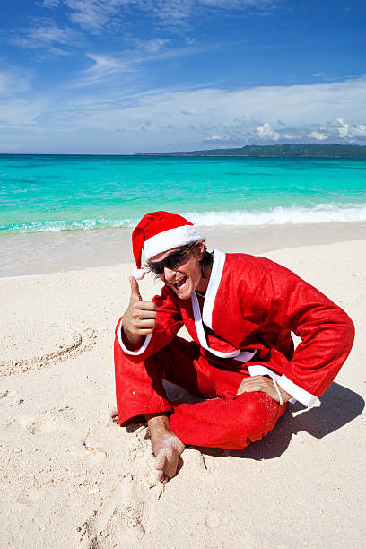 istock Hot Happy Chistmas on beach 516687139