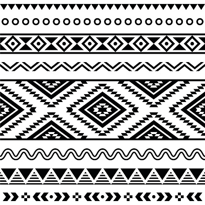 Vector folk seamless Aztec ornament, ethnic pattern 