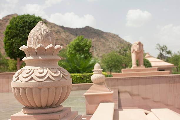 staute of pot and elephant in jain temple, ajmer, rajasthan