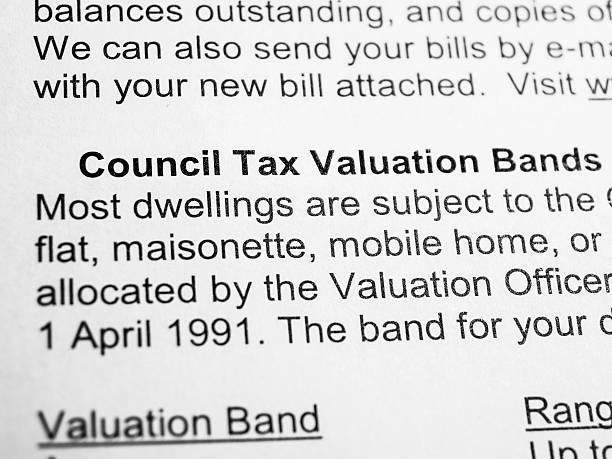 Council tax valuation bands stock photo