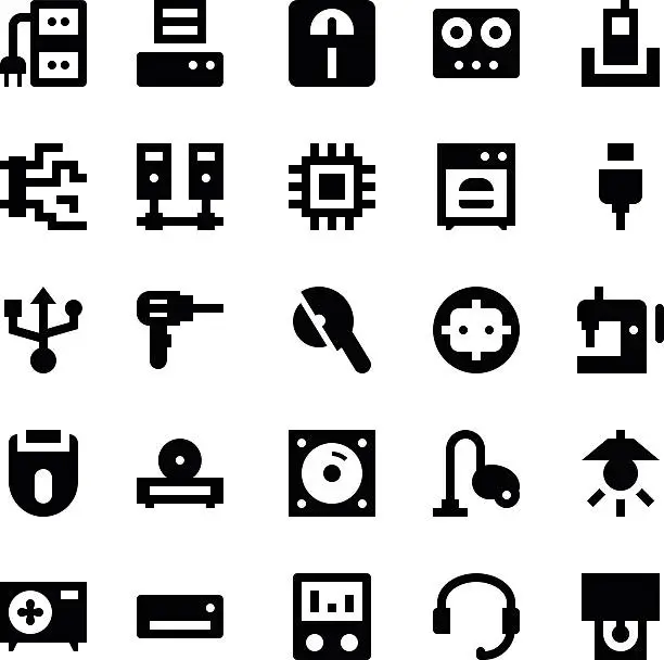 Vector illustration of Electronics and Devices Vector Icons 5