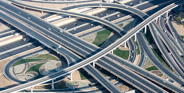 istock Highway junction viewed from Burj Khalifa, Dubai, UAE 516691486