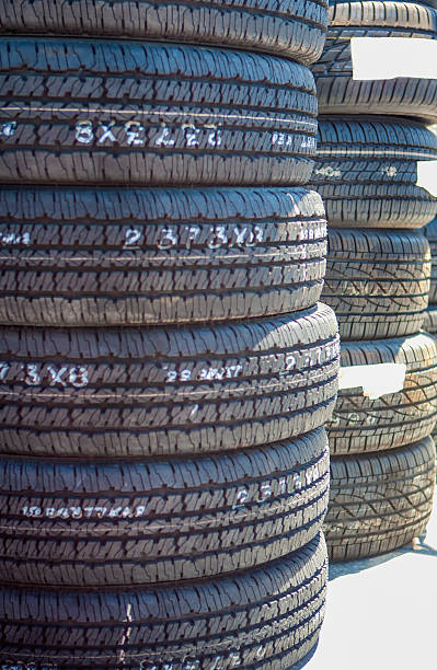 istock Stack of Brand New Automobile Black Tyres 516693214