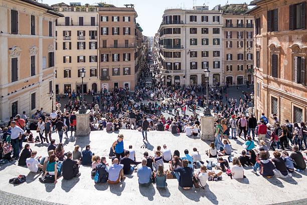 Spanish Steps 1. Scenes from Rome at Easter stock photo