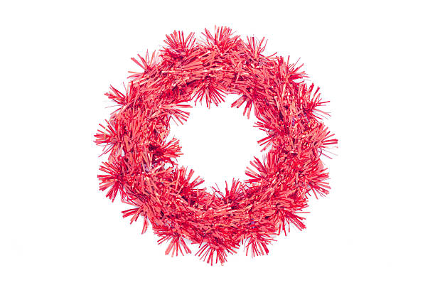 istock Christmas red wreath on white background 516716968