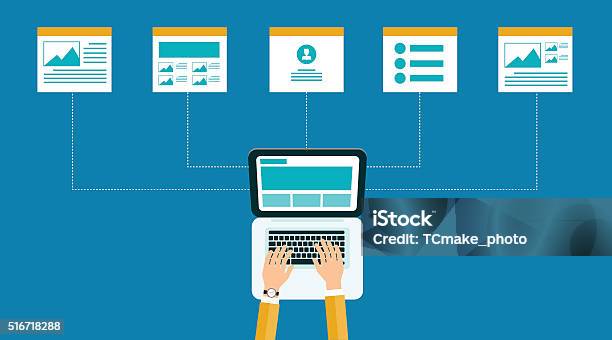 Ilustración de Negocio Contenido En Línea Web Diseño Estructura Y Diseño y más Vectores Libres de Derechos de Internet