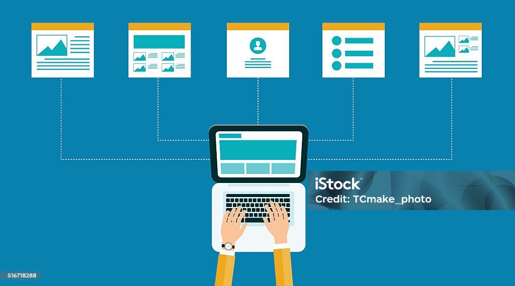 business online content .web design structure and layout. Internet stock vector