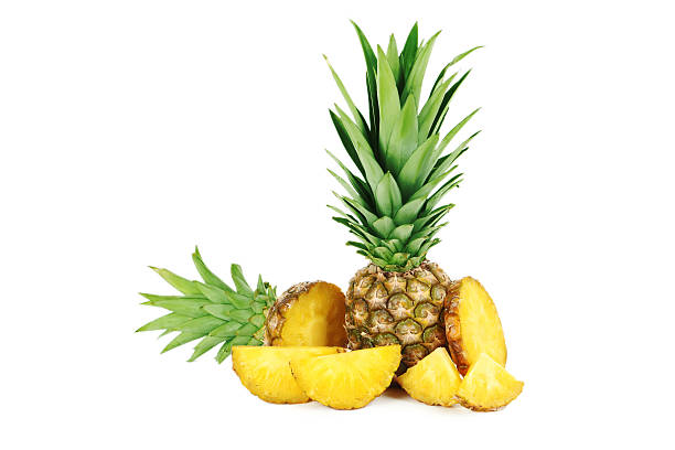 istock Ripe pineapples isolated on a white 516724288