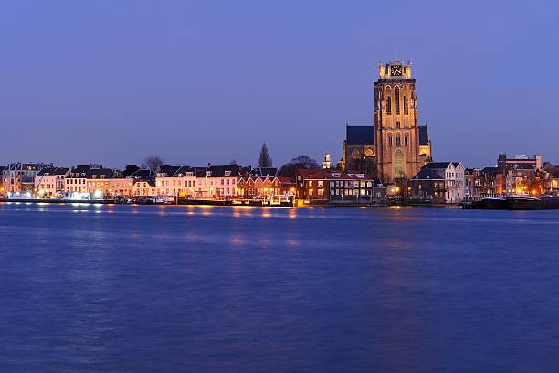 Skyline of Dordrecht with the Church of Our Lady Dordrecht, the Netherlands - March 14, 2016: The skyline of Dordrecht, a city in the western part of the Netherlands, located in the province of South Holland. Dordrecht is the oldest city in the Holland area and has a rich history and culture. dordrecht photos stock pictures, royalty-free photos & images
