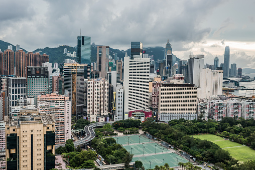 cityscape at Victoria Park Causeway Bay in Hong Kong