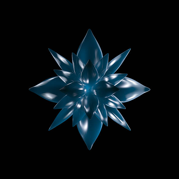 flores azuis cristalinas. - ice crystal snowflake ice turquoise - fotografias e filmes do acervo