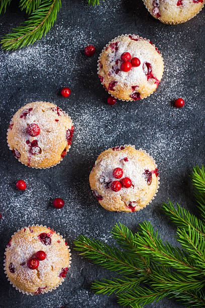 istock Cranberry muffins and fresh berries 516728882