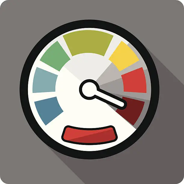 Vector illustration of Vector Speedometer Flat Icon