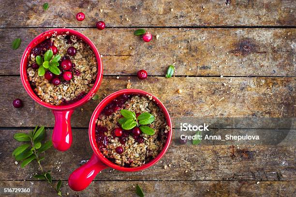 Delicious Gluten Free Cranberry Crumble Pie Stock Photo - Download Image Now - Crumble - Dessert, Berry, Casserole