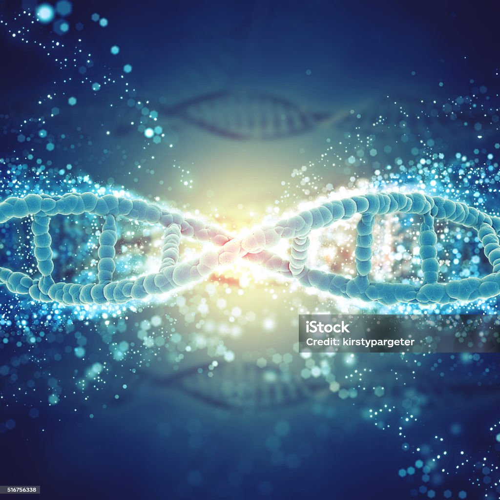 3 D fond médical ADN brins avec - Photo de ADN libre de droits