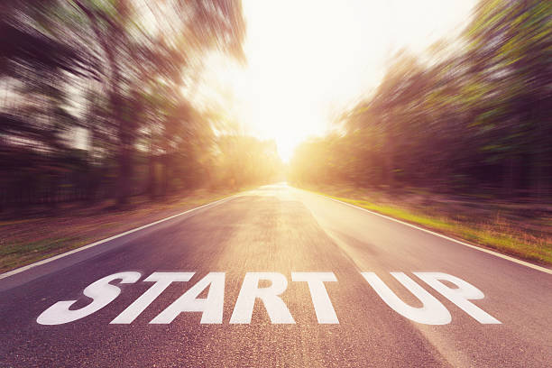 istock Asphalt blurred road and sunlight of Start Up for business 516757738