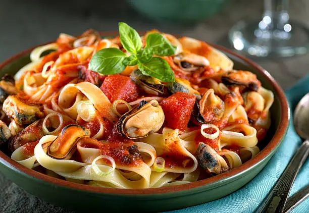 Photo of Pasta with Mussels in Marinara Sauce