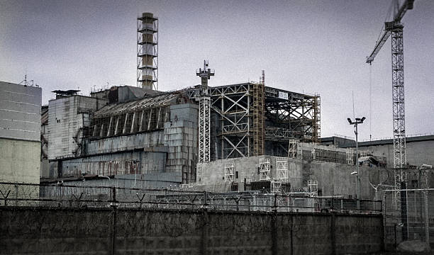 centrale nucléaire de tchernobyl et les nuisances sonores - 1986 photos et images de collection