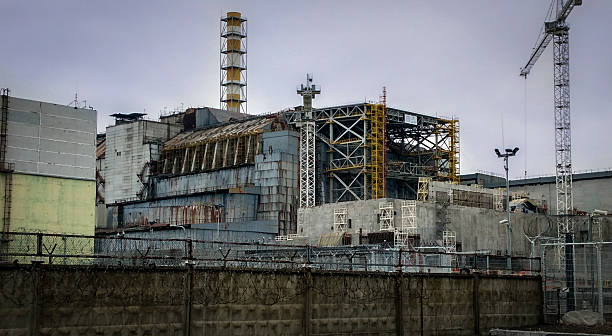 Chernobyl nuclear power plant ruined 4 reactor of Chernobyl nuclear power plantin in 2016 chornobyl photos stock pictures, royalty-free photos & images
