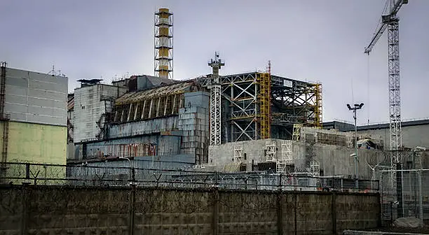ruined 4 reactor of Chernobyl nuclear power plantin in 2016