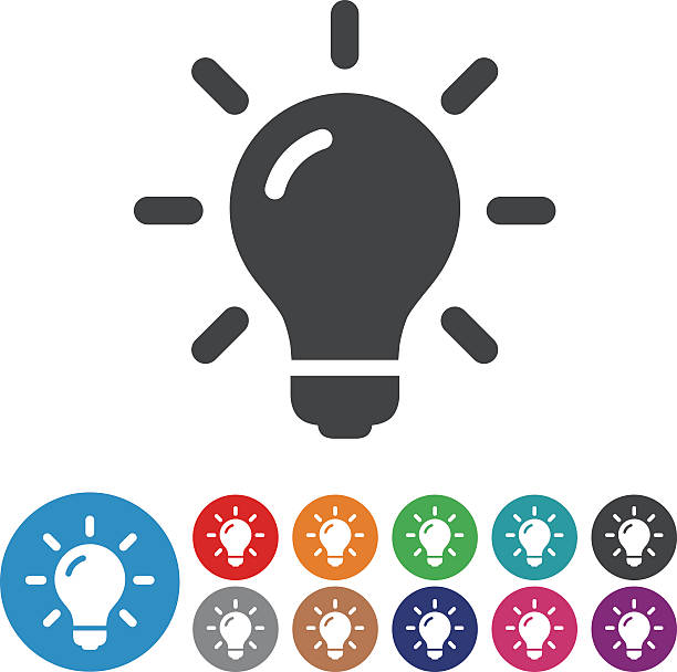 illustrations, cliparts, dessins animés et icônes de ampoule icônes-icône série graphique - idée