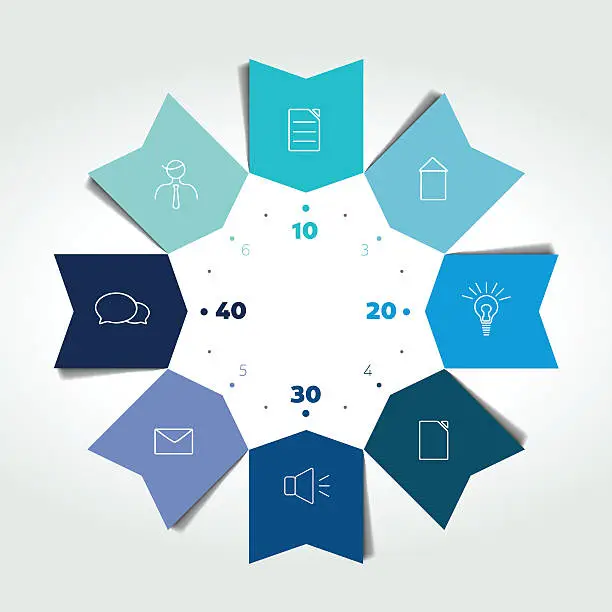 Vector illustration of 3D business circle color arrows infographic.