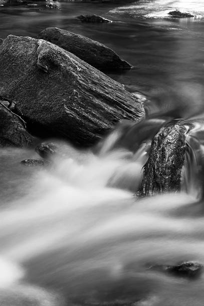 istock B&W of mountain stream in motion around rocks 516767932