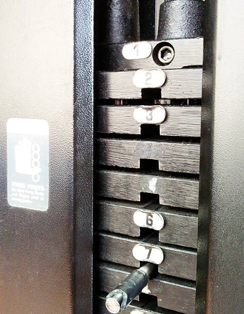 istock Weight selector in gym equipment 516769704