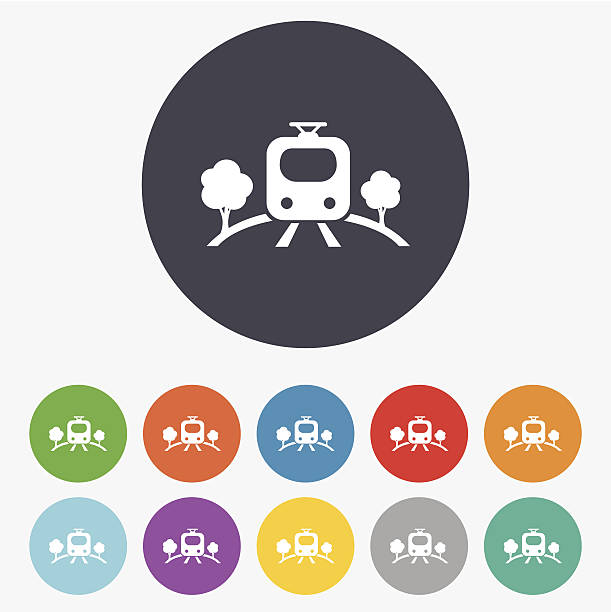 illustrazioni stock, clip art, cartoni animati e icone di tendenza di overground di icona.  metropolitana treno simbolo. - cable car railroad track creativity tramway