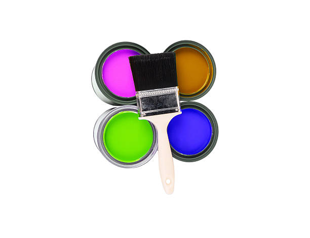 istock four colorful paint cans with paintbrush 516779347