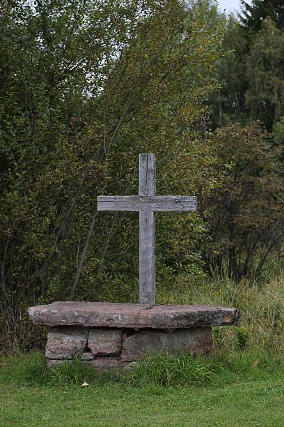 istock Wooden Cross And Altar 516779637
