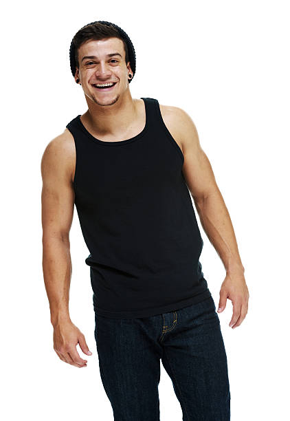 istock Cheerful man in tank top looking at camera 516780091
