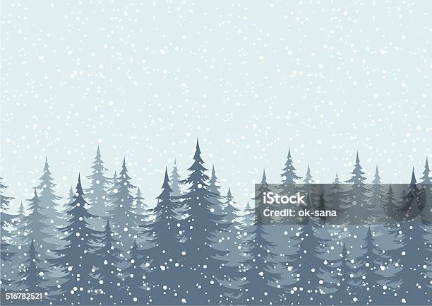 Nahtlose Hintergrund Mit Schnee Weihnachten Bäume Stock Vektor Art und mehr Bilder von Winter - Winter, Weihnachten, Weihnachtsbaum