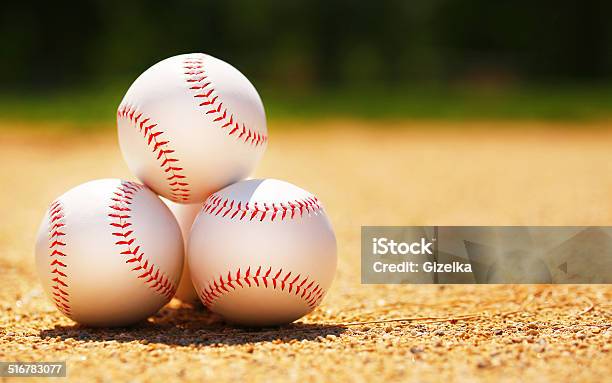 Baseball Balls On Field Stock Photo - Download Image Now - Baseball - Ball, Heap, Youth Baseball