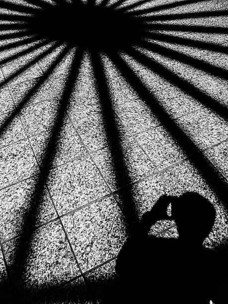 istock shadow on the tile floor in black and white 516785738