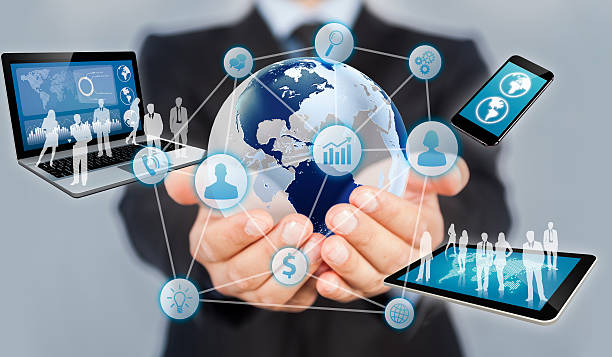 istock Businessman holds modern technology in hands 516786208