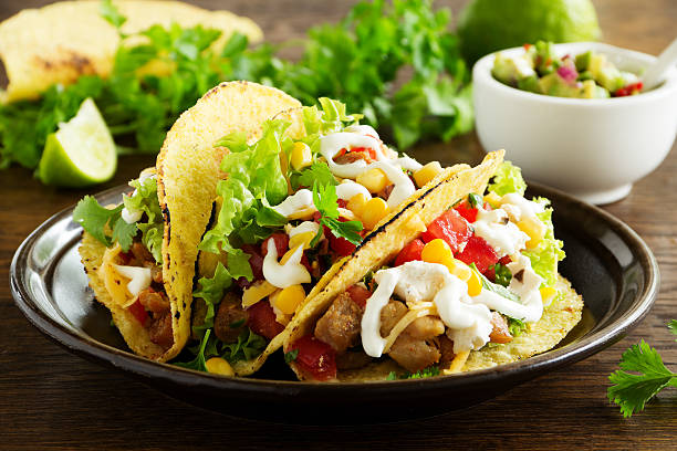 istock Tacos with pork and tomato salsa. 516788268