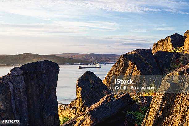 Ships Anchored In The Kola Bay Stock Photo - Download Image Now - Murmansk, Autumn, Arctic
