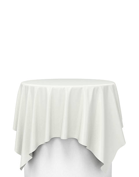 istock white cloth on a round pedestal isolated on white 516793606