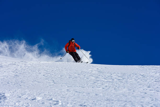 istock Powder skiing beautiful fluffy untracked lines 516795028