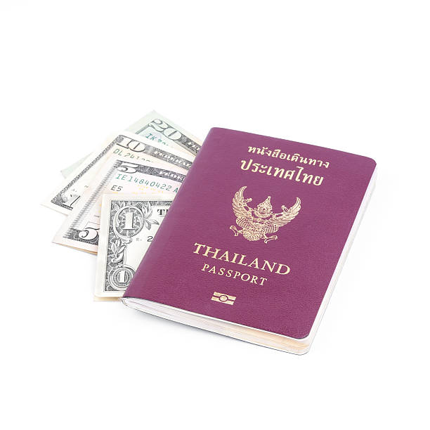istock Thailand passport and Dollar USA on white background. 516808751