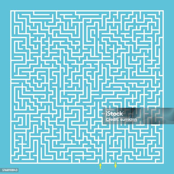 Maze Labyrinth Stock Illustration - Download Image Now - Abstract, Adversity, Beginnings