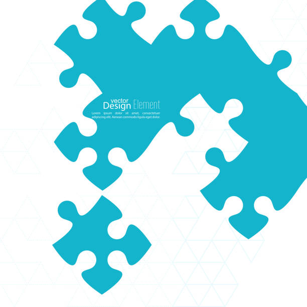 Vector abstract background from pieces of puzzle Vector abstract background from pieces of puzzle and a pattern of triangles. jigsaw.  Business concept of teamwork and making the right decisions. fix puzzle patterns stock illustrations
